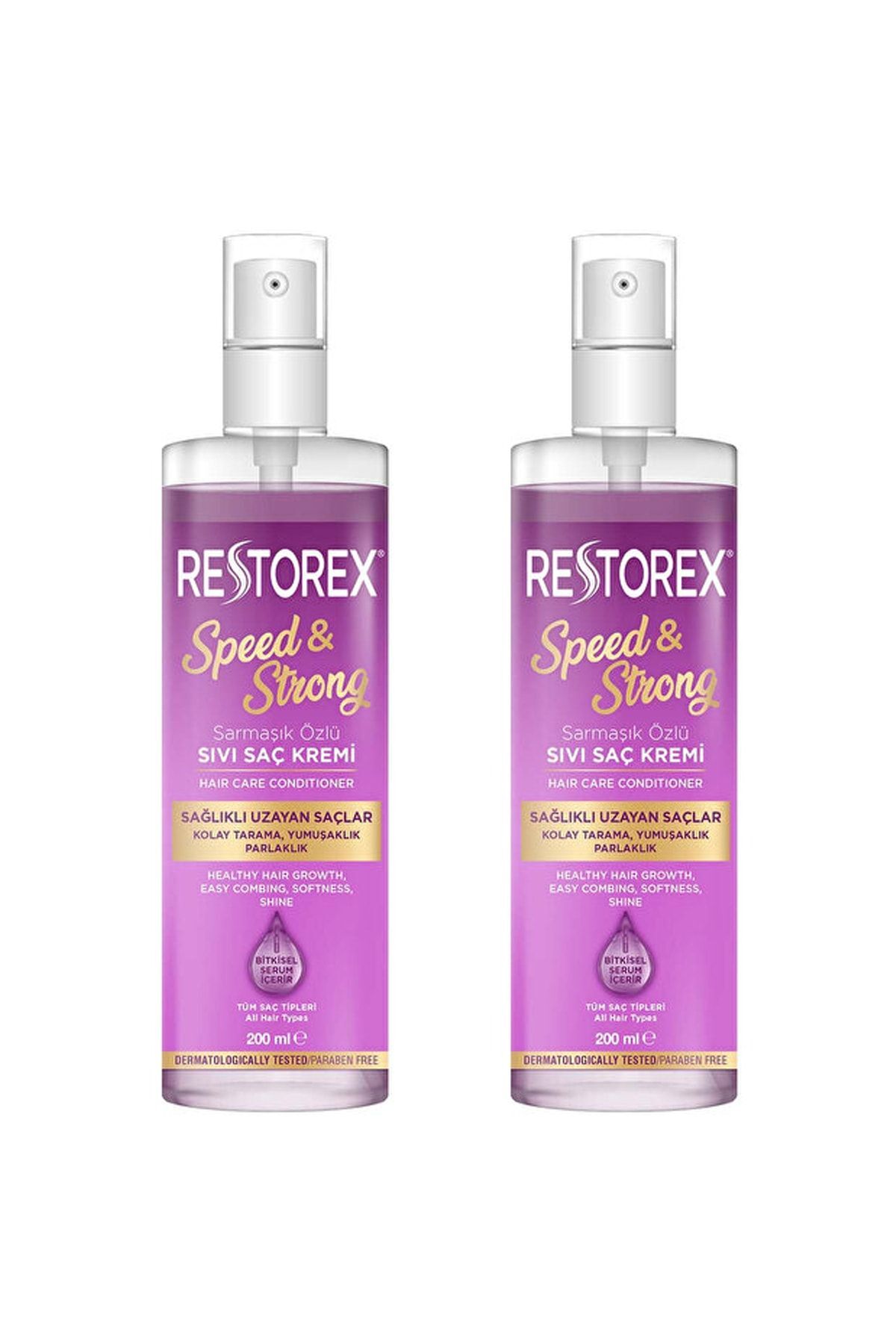 Restorex Sağlıklı Uzama Etkili Işıltılı Bakım Sıvı Saç Kremi 200 Ml 2 Adet