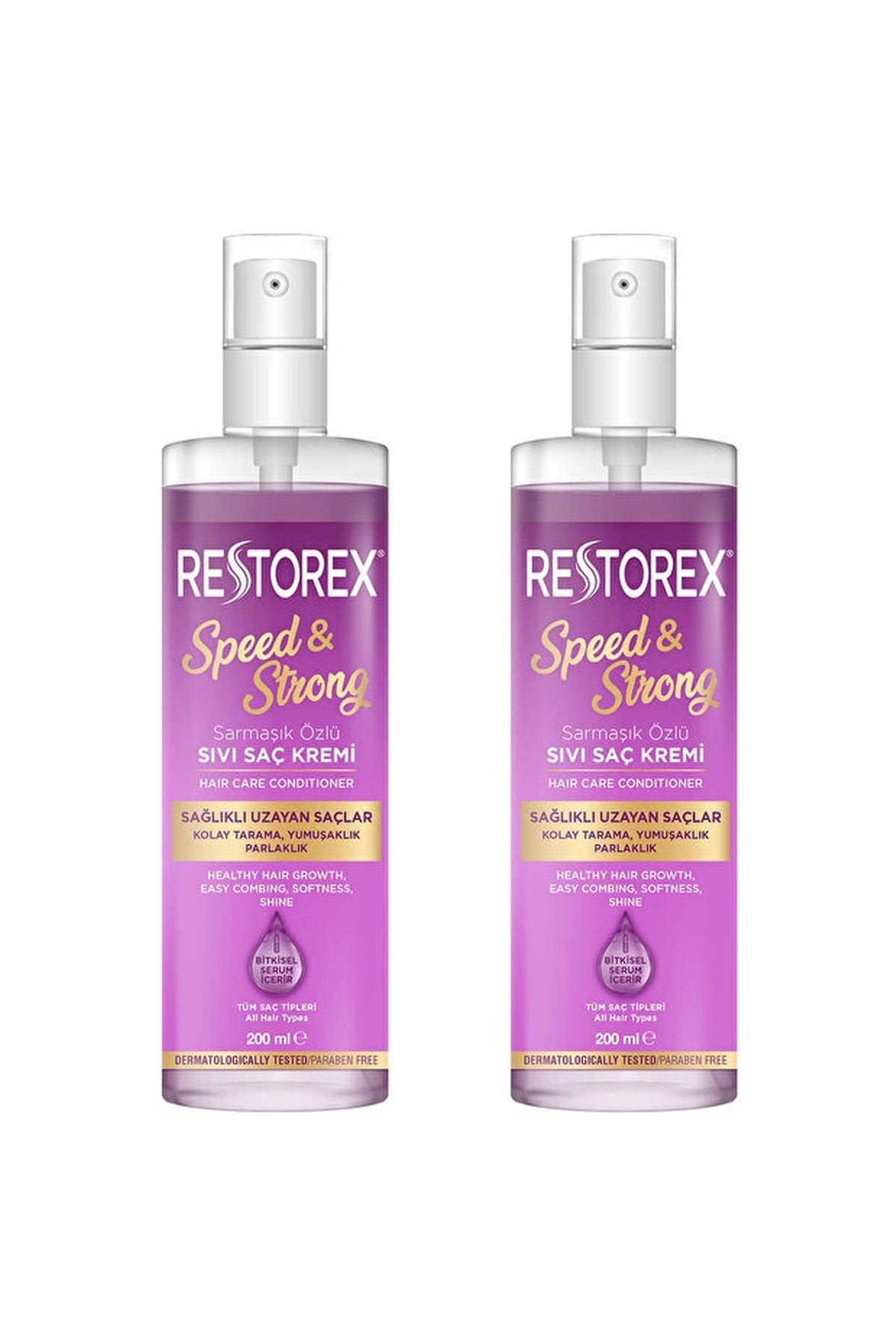 Restorex Sıvı Saç Kremi 200 ml X 2 Adet Sağlıklı Uzayan Saçlara