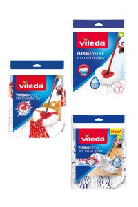 Vileda Turbo Üçgen Başlık Mikrofiber Yedek Paspas Seti 3'lü (Klasik-2in1-3in1)