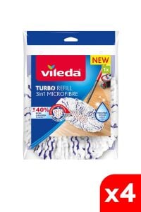 Vileda 4 Paket Turbo 3in1 Extra Pedli Mikrofiber Yedek Paspas