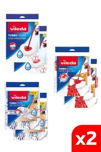 *Vileda Turbo Üçgen Başlık Mikrofiber 6'lı Yedek Paspas Seti (Classic-2in1-3in1)