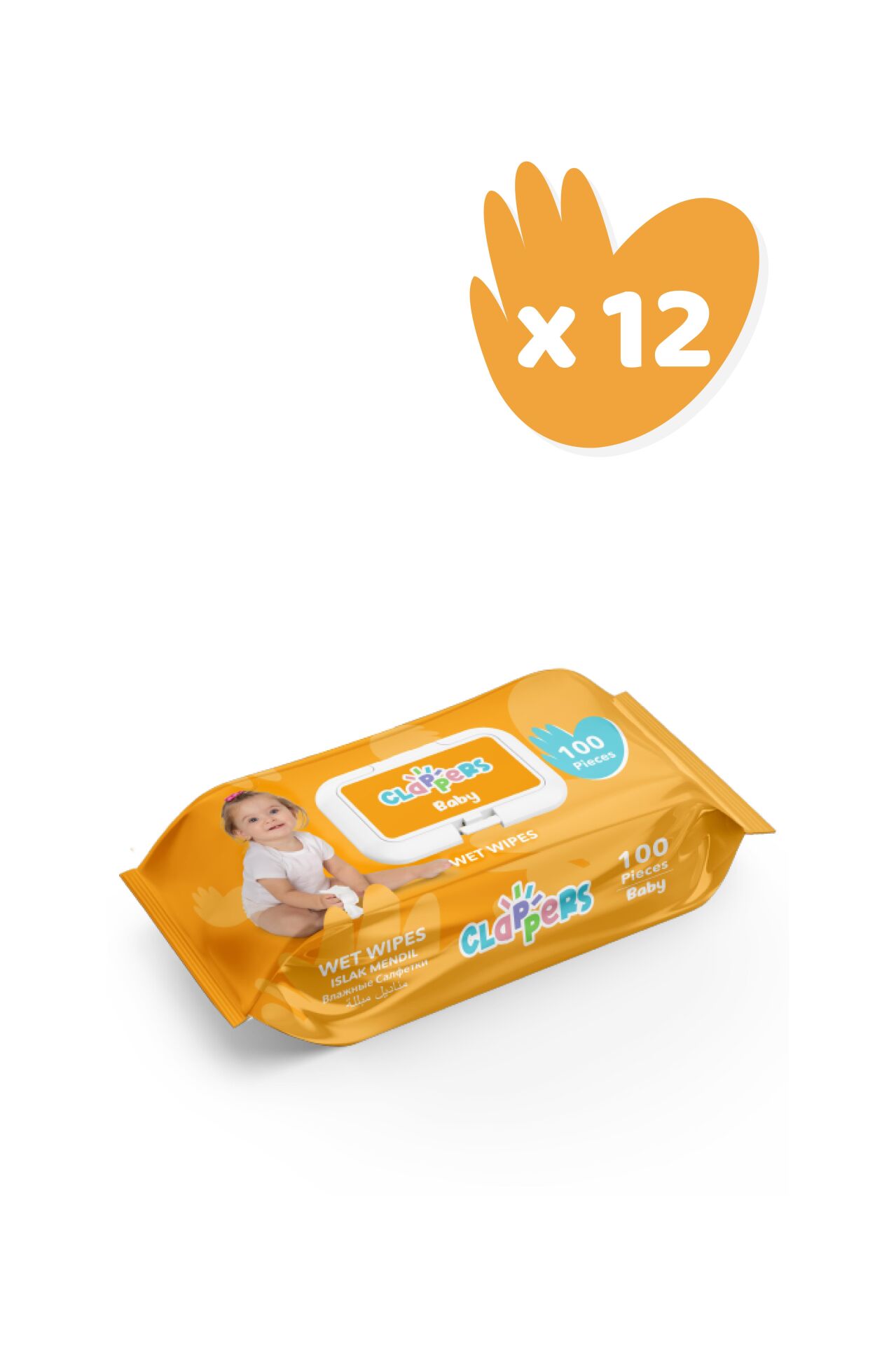 CLAPPERS Baby Islak Mendil 100 Yaprak 12'li Paket