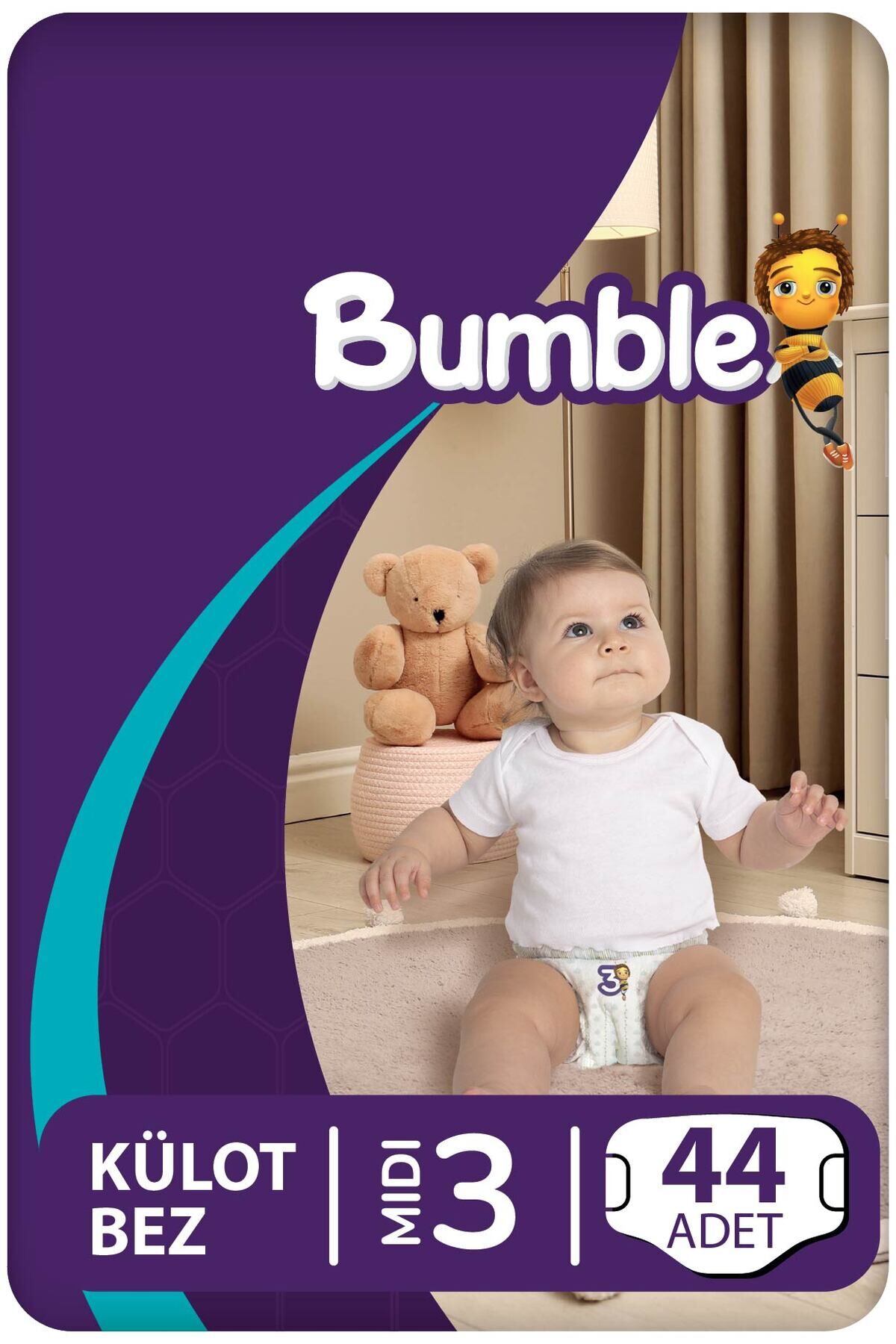 Bumble 3 Numara Midi Külot Bebek Bezi 44 Adet | 4-9 Kg
