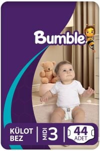 Bumble 3 Numara Midi Külot Bebek Bezi 44 Adet | 4-9 Kg