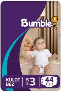 Bumble 3 Numara Midi Külot Bebek Bezi 44 Adet | 4-9 Kg