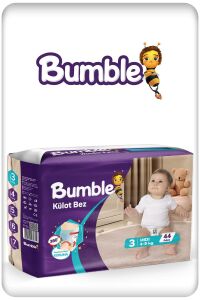 Bumble 3 Numara Midi Külot Bebek Bezi 44 Adet | 4-9 Kg