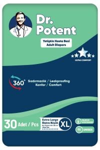 Dr.Potent Bel Bantlı Yetişkin Bezi XL Beden (Ekstra Büyük) 30 Adet