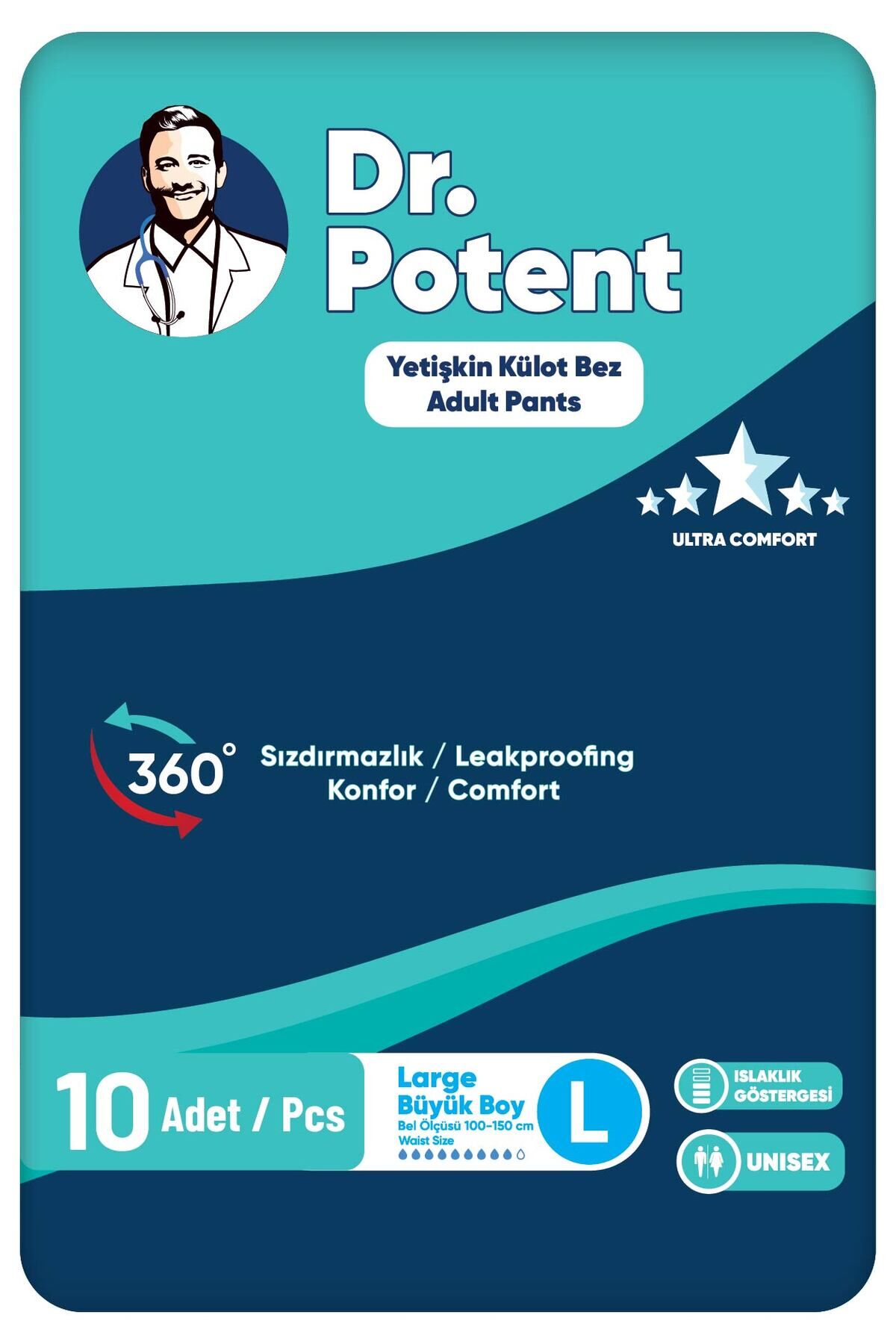 Dr.Potent Emici Külot L Beden (Büyük Boy) 10 Adet
