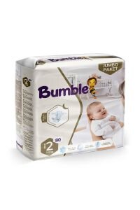 Bumble Mini Bebek Bezi 2 Beden 3-6 Kg Jumbo Paket 80 Adet