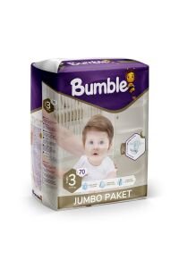 Bumble Midi Bebek Bezi 3 Beden 4-9 Kg Jumbo Paket 70 Adet