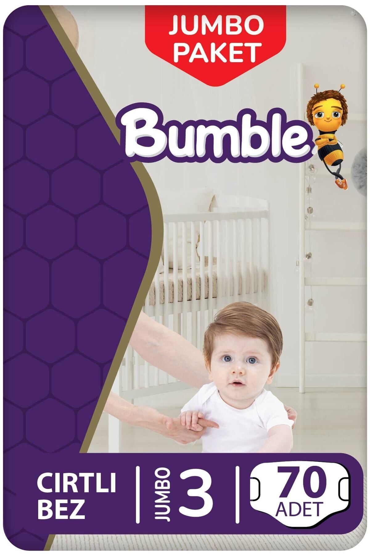 Bumble 3 Numara Midi Bebek Bezi Jumbo Paket 70 Adet | 4-9 Kg