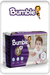 Bumble 3 Numara Midi Bebek Bezi İkiz Paket 40 Adet | 4-9 Kg