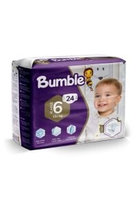 Bumble 6 numara XLarge Bebek Bezi İkiz Paket 24 Adet | 15+ Kg