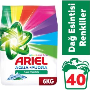Ariel Dağ Esintisi Renklilere Özel 6 Kg Aquapudra Toz Çamaşır Deterjanı