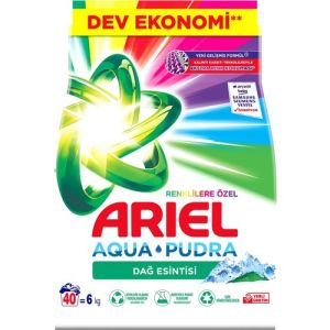 Ariel Dağ Esintisi Renklilere Özel 6 Kg Aquapudra Toz Çamaşır Deterjanı