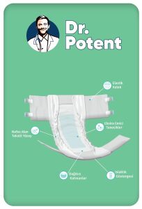 Dr.Potent Large (L) Beden Bel Bantlı Büyük Boy Hasta Bezi 30 Adet