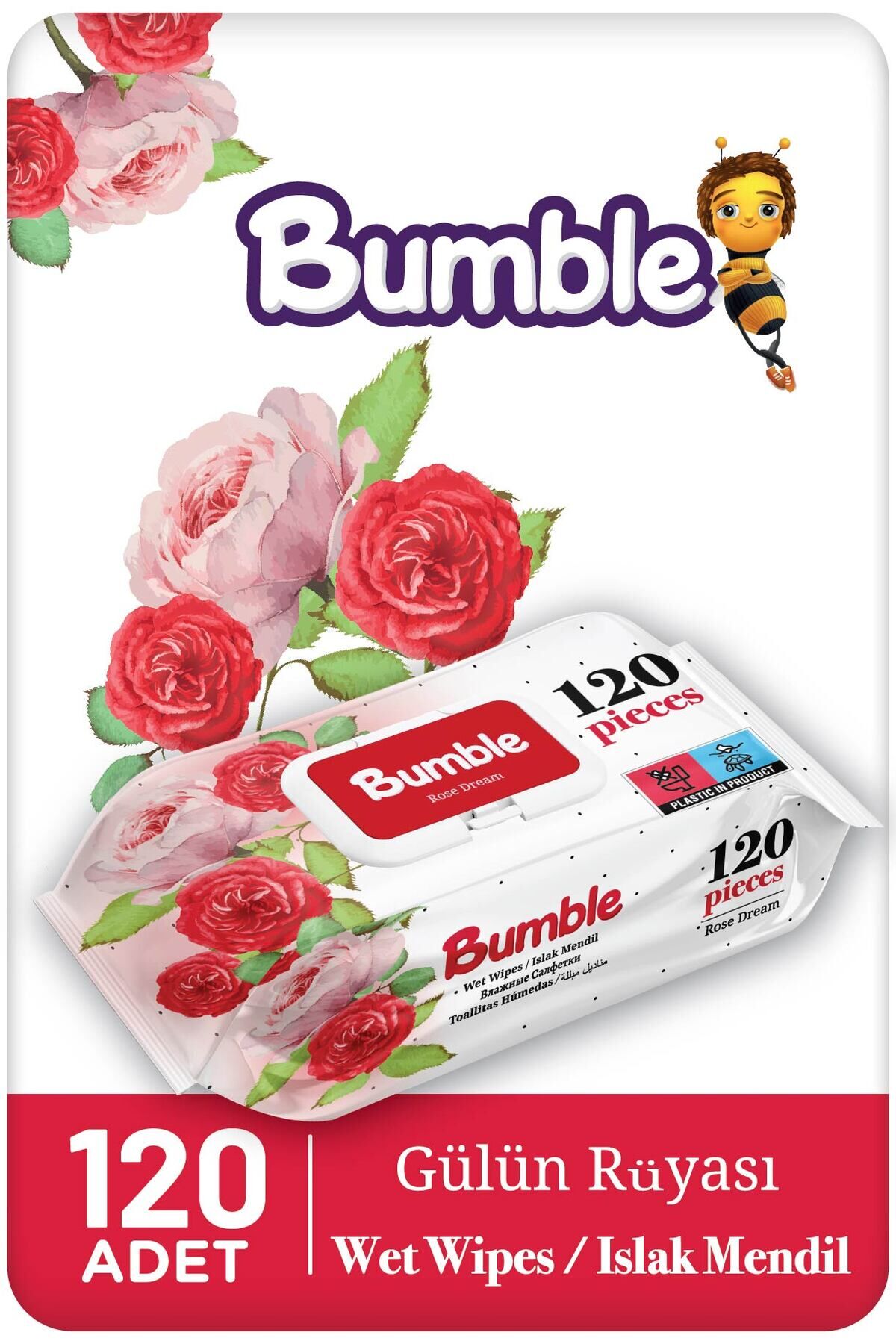 Bumble Gülün Rüyası Islak Mendil 120'li Paket