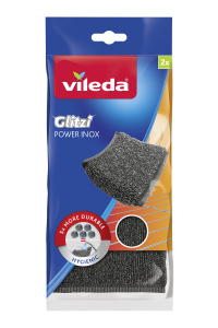 Vileda Glitzi Power Pad Inox Paslanmaz Çelik Bulaşık Teli 2'li x 2 Paket