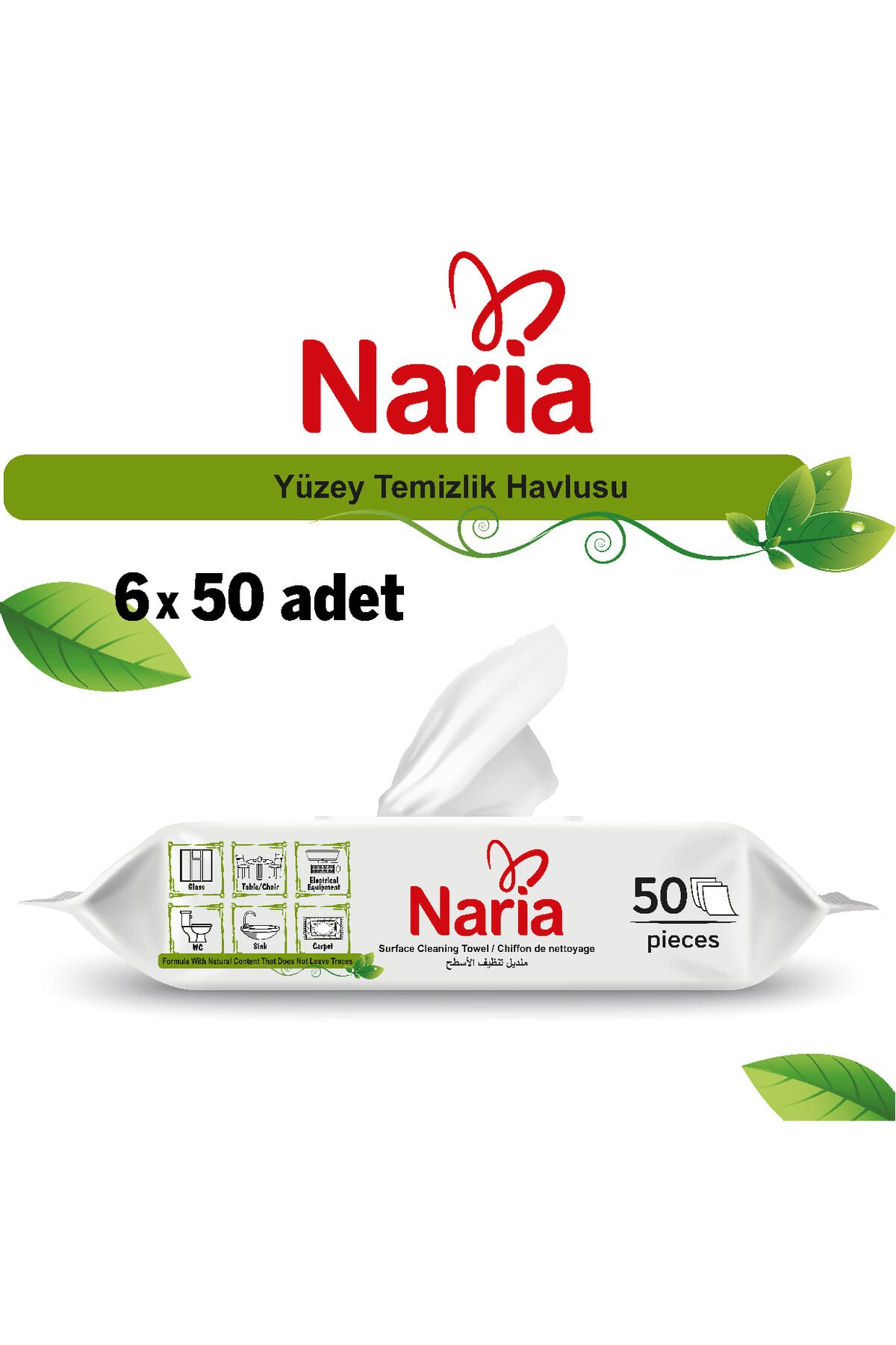 NARİA Yüzey Temizlik Havlusu 6x50 (300 Yaprak)