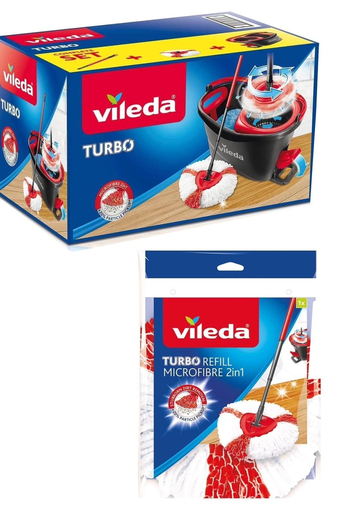 Vileda Turbo 2in1 Pedallı Temizlik Seti + 2in1 Mikrofiber Yedek Paspas
