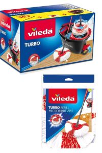 Vileda Turbo 2in1 Pedallı Temizlik Seti + 2in1 Mikrofiber Yedek Paspas