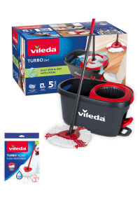 Vileda Turbo 2in1 Pedallı Temizlik Seti + 2in1 Mikrofiber Yedek Paspas
