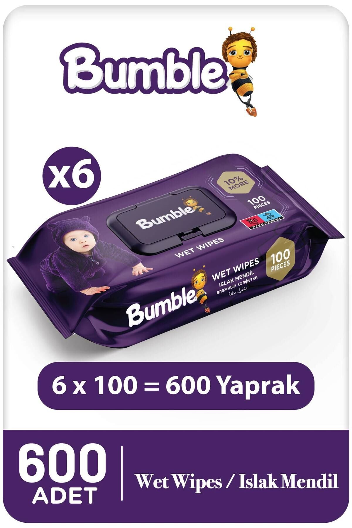 Bumble Baby Islak Mendil 100 Yaprak 6'LI Paket