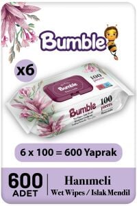 Bumble Hanımeli Islak Mendil 100'lü Eko Paket 6'lı