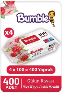 Bumble Gülün Rüyası Islak Mendil 100'lü Eko Paket 4'lü
