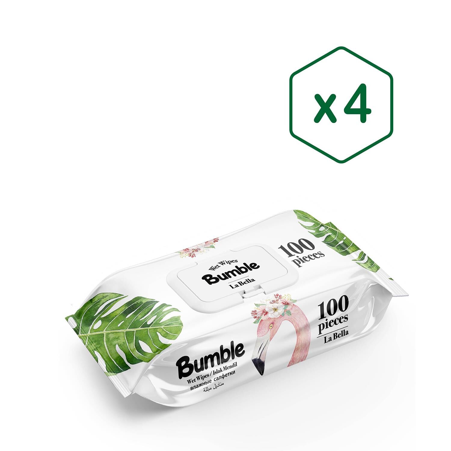 Bumble La Bella Islak Mendil 100'lü Eko Paket 4'lü