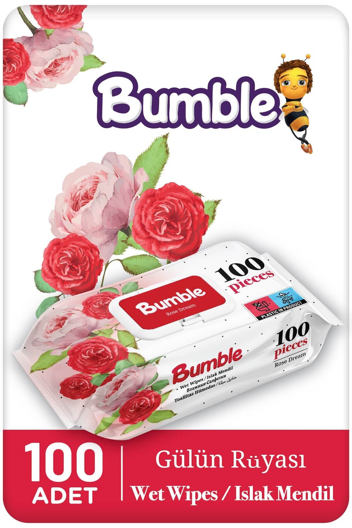 Bumble Gülün Rüyası Islak Mendil 100'lü Paket