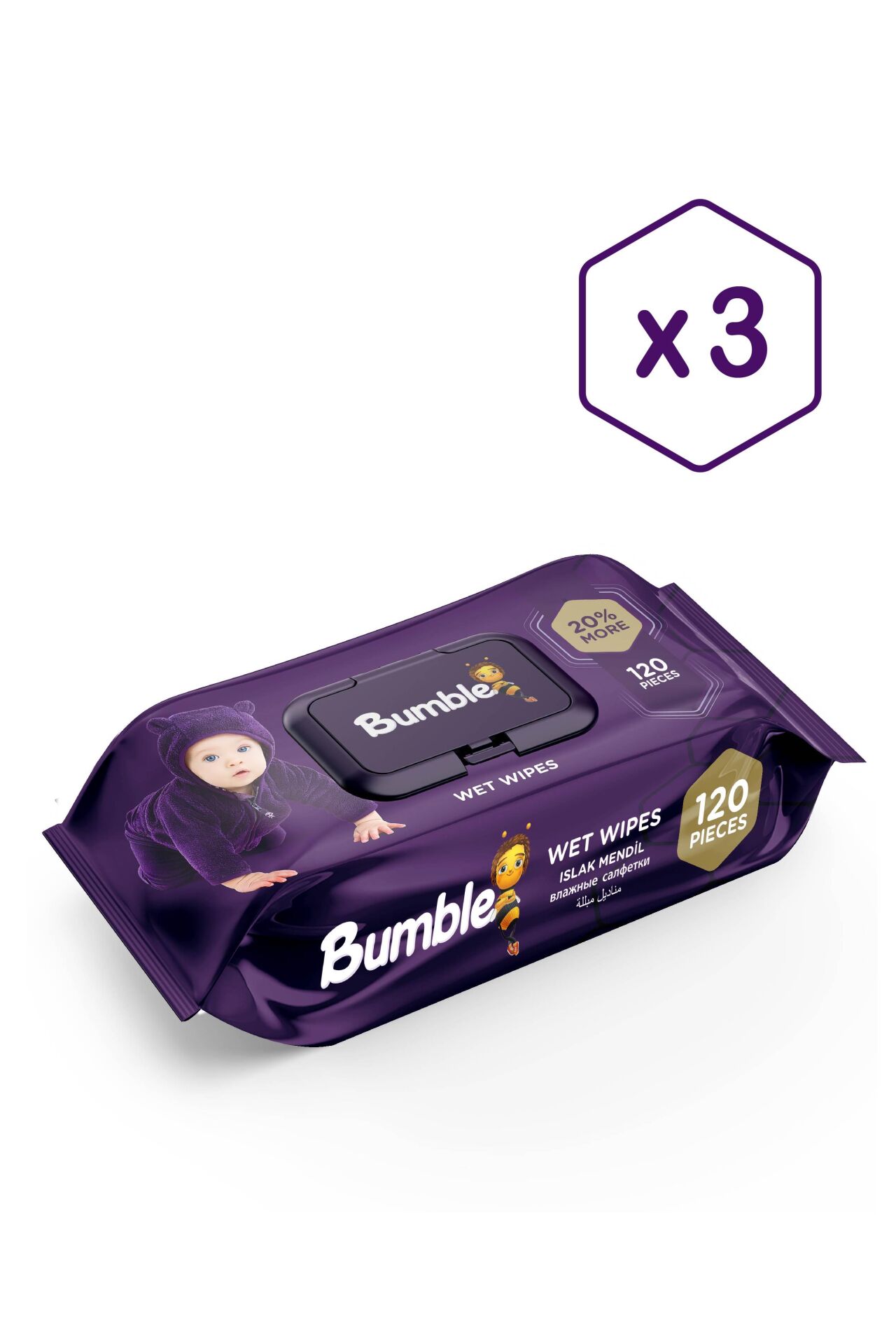 Bumble Baby Islak Mendil 120'li Eko Paket 3'lü