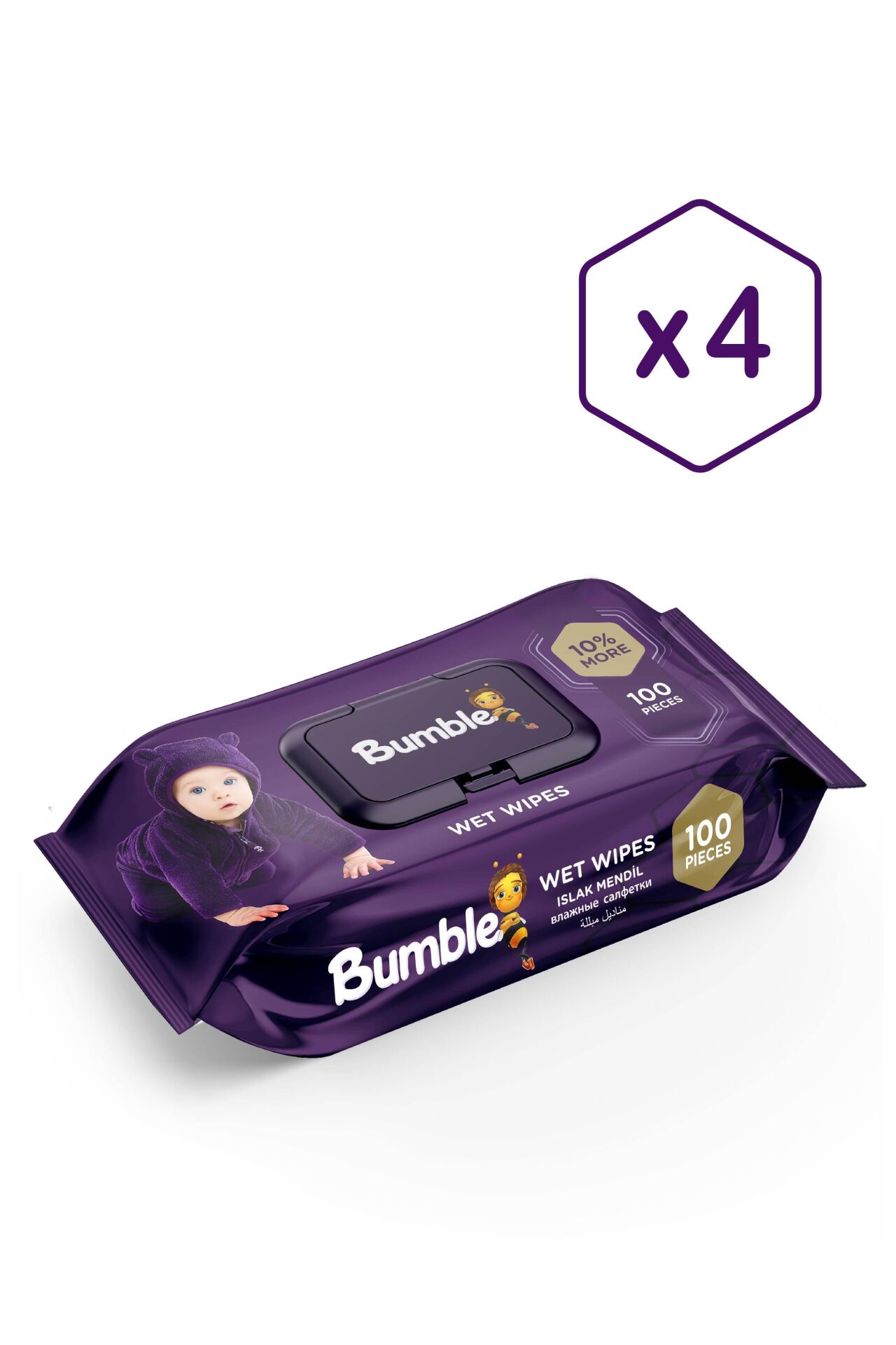 Bumble Baby Islak Mendil 100 Yaprak 4'LÜ Paket