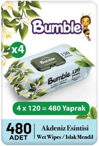 Bumble Akdeniz Esintisi Islak Mendil 120 Yaprak 4'lü Paket