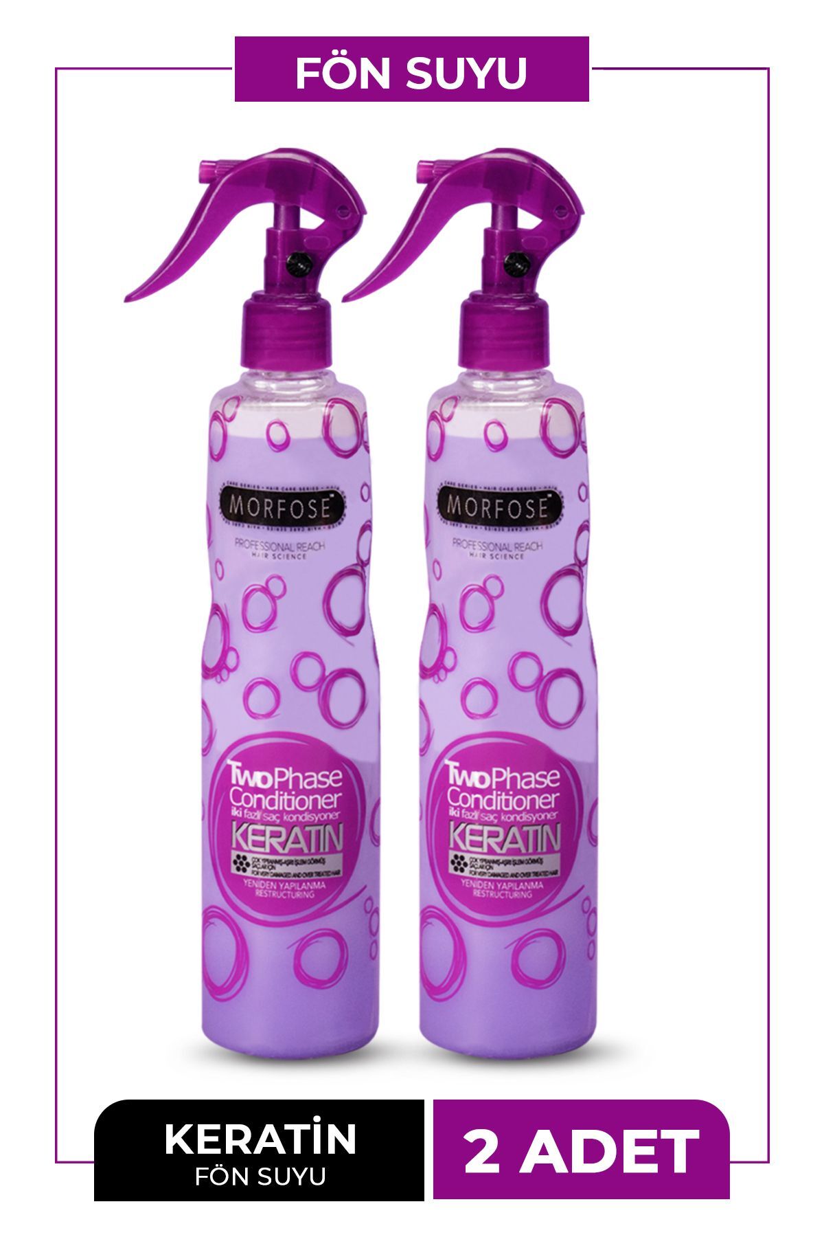 Morfose Çift Fazlı Keratinli Fön Suyu 400 ml X 2 Adet