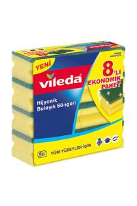 VİLEDA AB GLİTZİ YEŞİL 8 Lİ OLUKLU SÜNGERx12