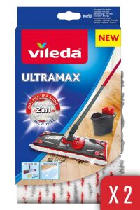 Vileda Ultramax Turbo 2in1 Dikdörtgen Başlık Mikrofiber Yedek Paspas x 2 Adet