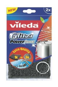 Vileda Glitzi Power Pad Inox Paslanmaz Çelik Bulaşık Teli 2'li