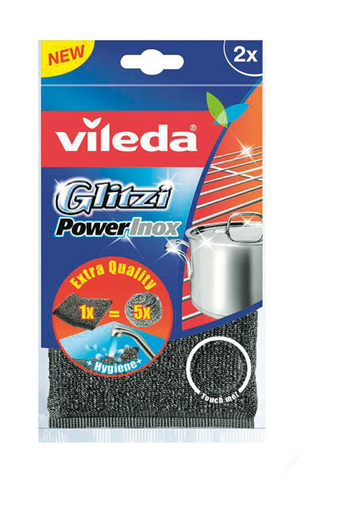 Vileda Glitzi Power Pad Inox Paslanmaz Çelik Bulaşık Teli 2'li