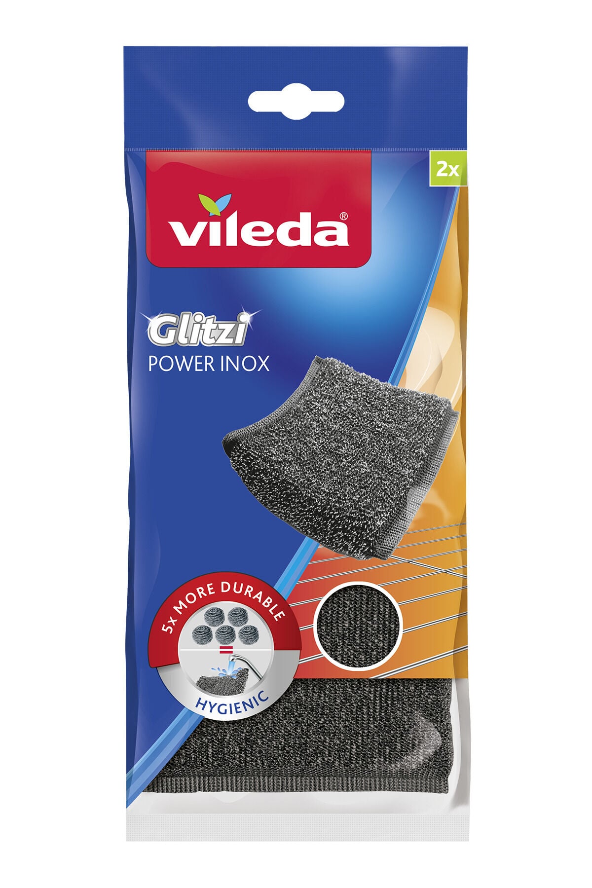 Vileda Glitzi Power Pad Inox Paslanmaz Çelik Bulaşık Teli 2'li