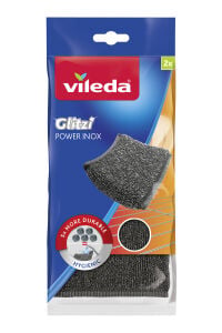 Vileda Glitzi Power Pad Inox Paslanmaz Çelik Bulaşık Teli 2'li