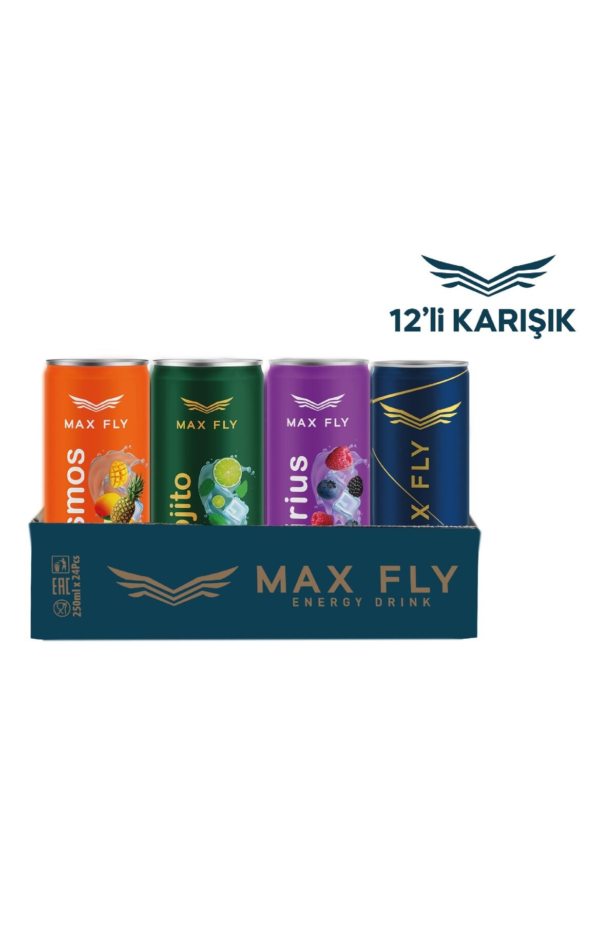 Max Fly Enerji İçeceği Karma Paket 250 ml 12 Adet