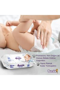 Bumble Baby Water Wipes Yenidoğan Islak Mendil %99 Su Bazlı Islak Mendil 60'lı Paket 8'li