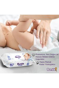 Bumble Baby Water Wipes Yenidoğan Islak Mendil %99 Su Bazlı Islak Mendil 60'lı Paket 8'li