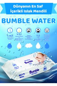 Bumble Baby Water Wipes Yenidoğan Islak Mendil %99 Su Bazlı Islak Mendil 60'lı Paket 8'li