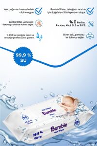 Bumble Baby Water Wipes Yenidoğan Islak Mendil %99 Su Bazlı Islak Mendil 60'lı Paket 8'li