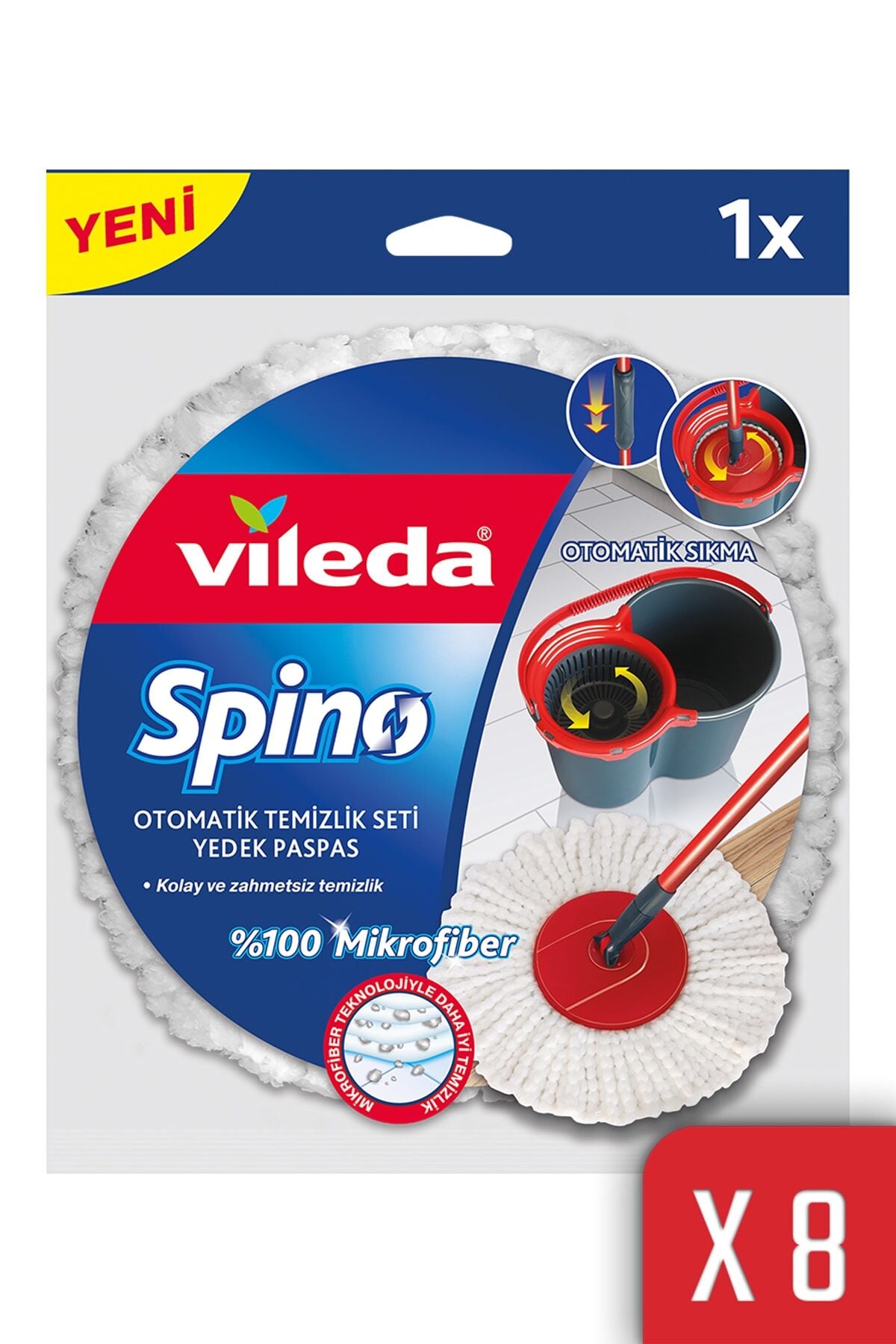 Vileda Spino Mikrofiberli Yedek Paspas X 8 Adet