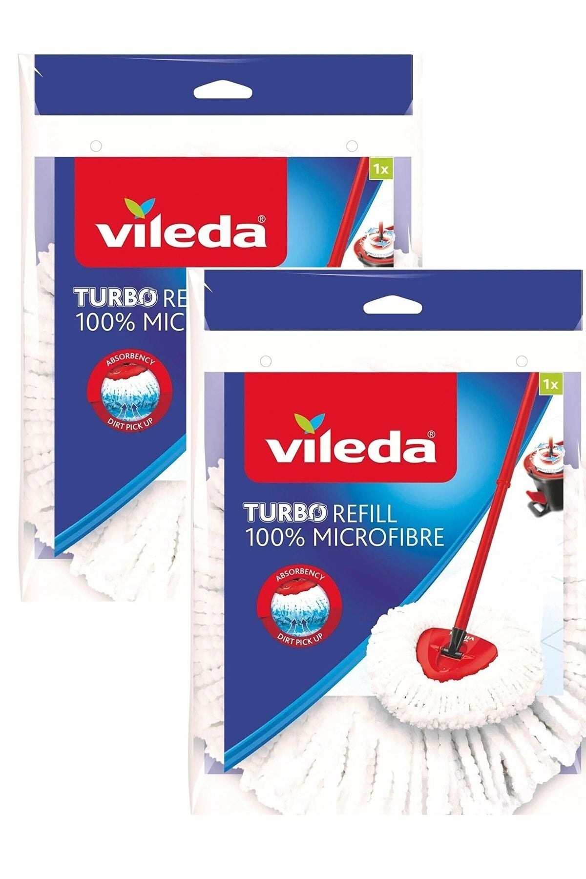 Vileda Turbo Sap + Üçgen Başlık + Mikrofiber Yedek Paspas x 2 Adet