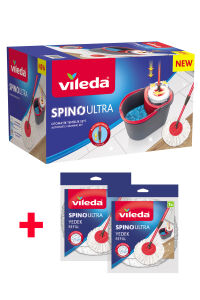 Vileda Spino Ultra Otomatik Temizlik Seti + 2 Adet Mikrofiber Yedek Paspas
