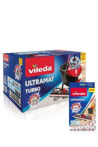 Vileda Ultramax Turbo 2in1 Pedallı Temizlik Seti + Mikrofiber Yedek Paspas